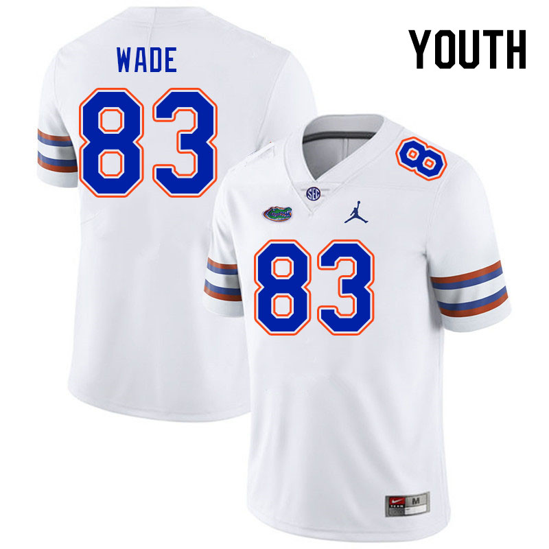 Youth #83 Jackson Wade Florida Gators College Football Jerseys Stitched Sale-White